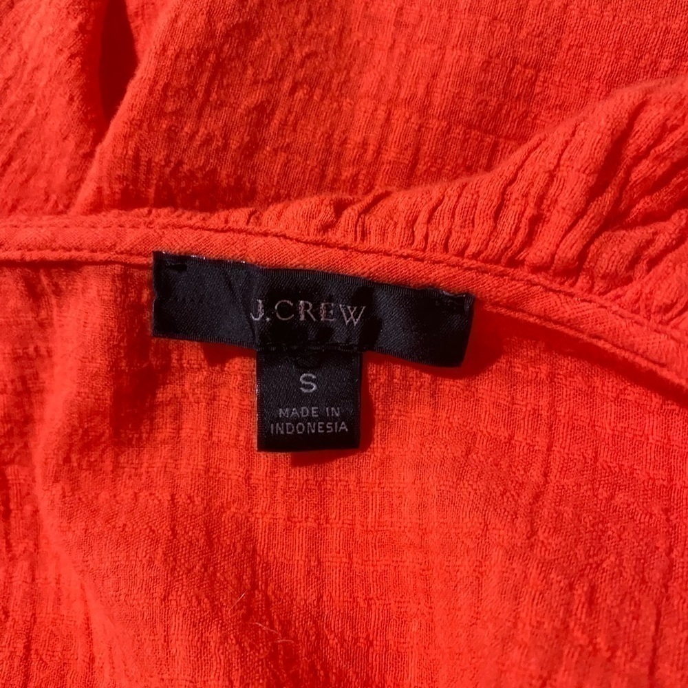 J.Crew Dobby Crinkle Ruffle Wrap Dress Sz S - Picture 3 of 7
